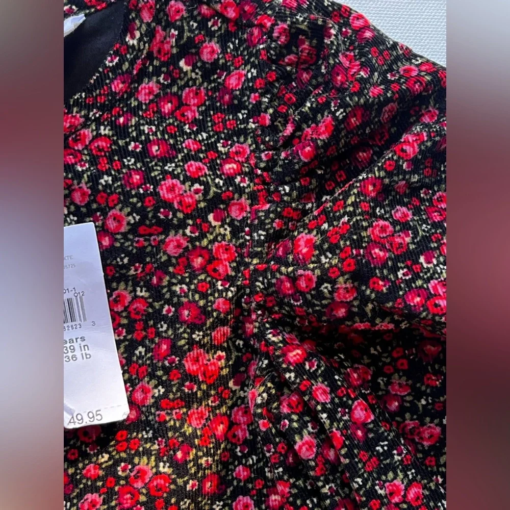 Gap kids Toddler Puff Floral print Corduroy Dress NWT